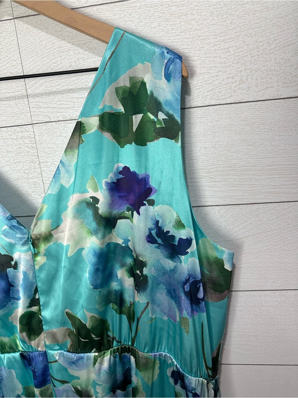 NWT Eliza J Teal Multi Ruffled Dress Size 20W - Picture 11 of 16